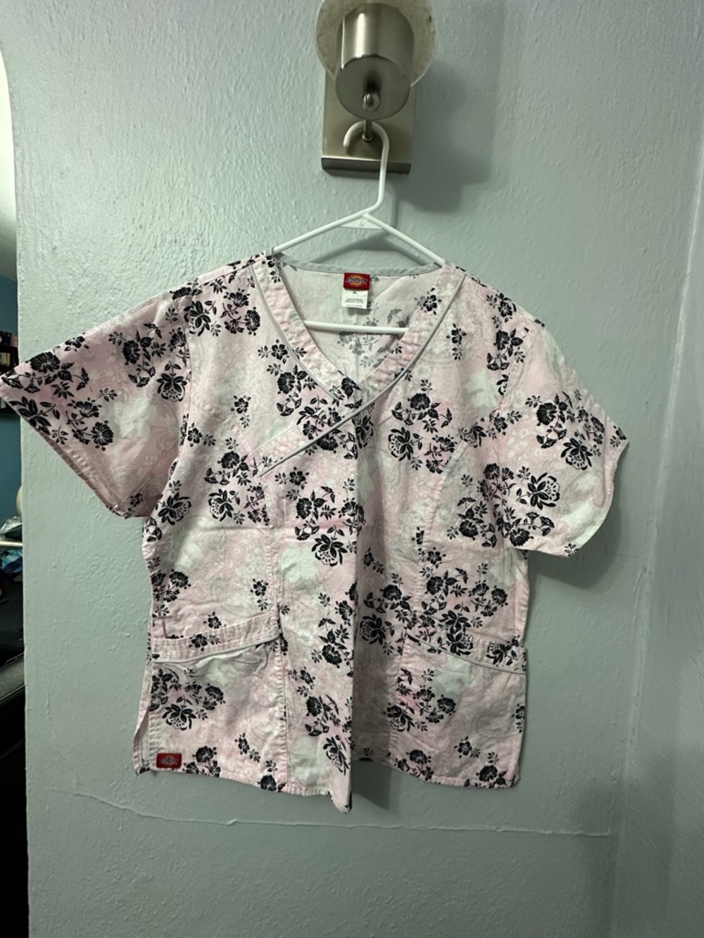 Dickies Pink Floral Scrub Top